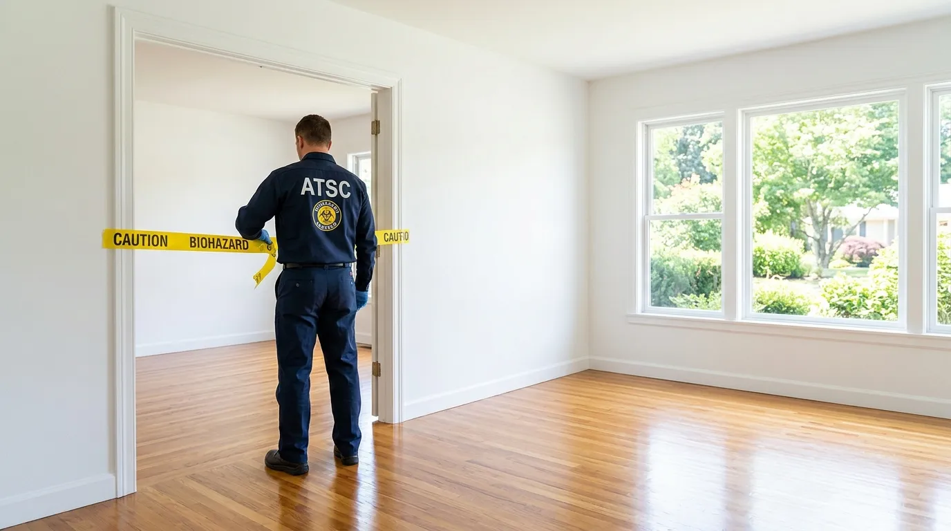 Certified biohazard cleanup crew performing Crime Scene Cleanup in Scituate